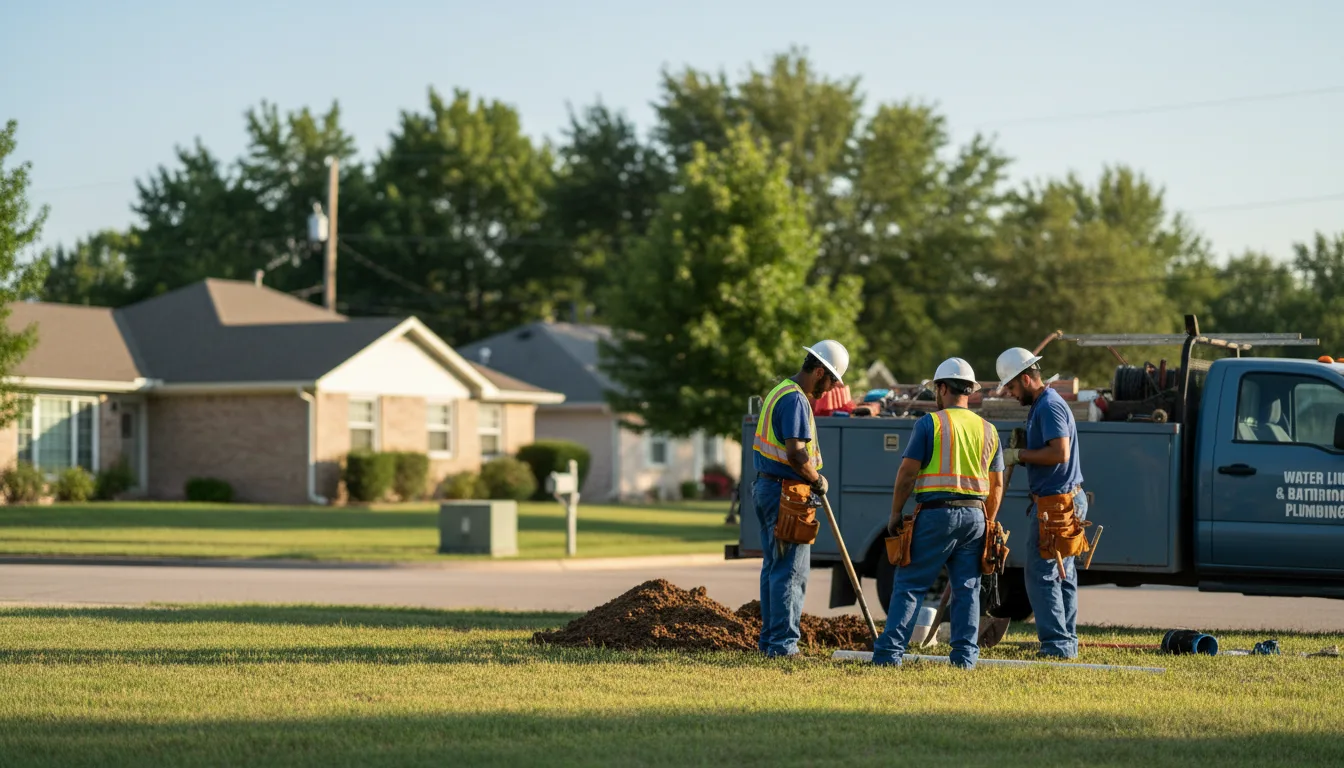 Residential water line and bathroom plumbing service in Winslow, AR